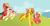 Size: 5128x2624 | Tagged: safe, artist:moonabelle, big macintosh, fluttershy, oc, oc:butterscotch, oc:golden flower, earth pony, pegasus, pony, cute, fluttermac, happy, macabetes, male, offspring, parent:big macintosh, parent:fluttershy, parents:fluttermac, prone, running, shipping, shyabetes, stallion, straight