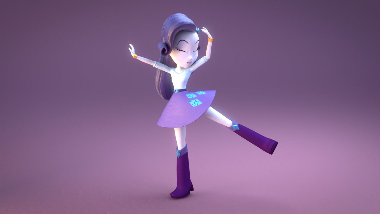 1479552 - safe, artist:rare-fashions15, rarity, equestria girls, 3d,  blender, boots, clothes, dancing, eyes closed, female, shoes, skirt -  Ponybooru