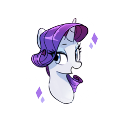 Size: 500x500 | Tagged: safe, artist:dilandau203, rarity, pony, unicorn, bust, female, mare, portrait, simple background, solo, white background