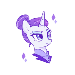 Size: 500x500 | Tagged: safe, artist:dilandau203, rarity, pony, unicorn, alternate timeline, bust, clothes, female, hair bun, mare, night maid rarity, nightmare takeover timeline, portrait, simple background, solo, white background