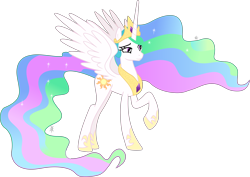 Size: 8309x5879 | Tagged: safe, artist:frownfactory, princess celestia, alicorn, pony, absurd resolution, female, mare, simple background, solo, transparent background, vector