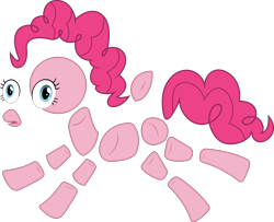 Size: 2250x1825 | Tagged: safe, artist:bluetech, pinkie pie, earth pony, pony, the one where pinkie pie knows, .svg available, defying logic, disintegration, exploded view, inkscape, modular, pinkie being pinkie, pinkie physics, pinkie pieces, simple background, solo, transparent background, vector