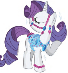 Size: 1671x1790 | Tagged: safe, artist:lauren faust, rarity, pony, unicorn, bridle, clothes, concept art, dress, eyes closed, female, mare, pearl, solo, tack