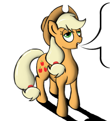 Size: 1920x2112 | Tagged: safe, artist:ritorical, applejack, earth pony, pony, say anything, solo, speech bubble