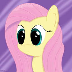 Size: 2210x2210 | Tagged: safe, artist:joey, fluttershy, pegasus, pony, bust, portrait, smiling, solo