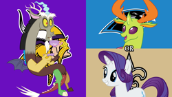 Size: 1920x1080 | Tagged: safe, artist:charity-rose, artist:cloudyglow, artist:dashiesparkle, discord, rarity, thorax, changedling, changeling, pony, unicorn, american football, carolina panthers, king thorax, minnesota vikings, new orleans saints, nfc divisional round, nfl, nfl divisional round, nfl playoffs, sports, vector