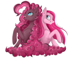 Size: 4000x3000 | Tagged: safe, artist:dreamyartcosplay, pinkie pie, earth pony, pony, ask nightmare mane 6, ask nightmare six, duality, grin, nightmare pinkie, nightmarified, open mouth, pinkamena diane pie, raised hoof, simple background, smiling, transparent background, wide eyes
