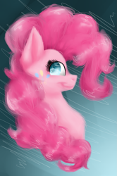 Size: 1173x1762 | Tagged: safe, artist:lovesong23, pinkie pie, earth pony, pony, bust, female, mare, profile, smiling, solo