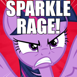 Size: 600x600 | Tagged: safe, derpibooru import, edit, edited screencap, screencap, twilight sparkle, twilight sparkle (alicorn), alicorn, pony, twilight's kingdom, angry, caption, cropped, female, mare, rage, reaction image, red background, simple background, solo