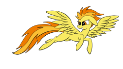 Size: 4208x2368 | Tagged: safe, artist:icey-wicey-1517, artist:marewile, color edit, derpibooru import, edit, spitfire, pegasus, pony, colored, female, flying, mare, simple background, smiling, solo, transparent background
