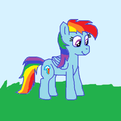 Size: 500x500 | Tagged: safe, artist:m.w., derpibooru import, rainbow dash, pegasus, pony, female, mare, ms paint, solo