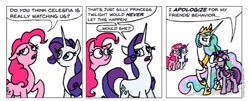 Size: 968x392 | Tagged: safe, artist:gingerfoxy, pinkie pie, princess celestia, rarity, twilight sparkle, twilight sparkle (alicorn), alicorn, pony, unicorn, pony comic generator, comic