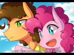 Size: 2300x1700 | Tagged: safe, artist:littlecloudie, cheese sandwich, pinkie pie, earth pony, pony, dialogue, subtitles, underhoof