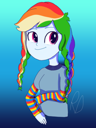 Size: 2250x3000 | Tagged: safe, artist:dashiedashdraw, derpibooru import, rainbow dash, equestria girls, wake up!: rainbow dash, happy