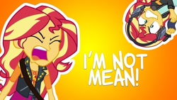 Size: 1280x720 | Tagged: safe, sunset shimmer, better together, equestria girls, equestria girls (movie), forgotten friendship, friendship games, game stream, overpowered (equestria girls), rainbow rocks, rollercoaster of friendship, sunset's backstage pass!, angry, psycho gamer sunset, thumbnail, vector, youtube, youtube thumbnail