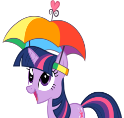 Size: 3876x3686 | Tagged: safe, artist:dentist73548, derpibooru import, twilight sparkle, unicorn twilight, unicorn, feeling pinkie keen, hat, simple background, solo, transparent background, umbrella hat, vector