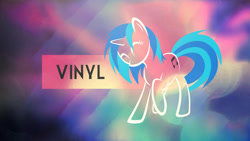 Size: 1920x1080 | Tagged: safe, artist:azery, artist:up1ter, derpibooru import, edit, dj pon-3, vinyl scratch, pony, unicorn, cutie mark, eyes closed, female, hooves, horn, mare, solo, text, vector, wallpaper, wallpaper edit