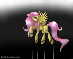 Size: 4180x3408 | Tagged: safe, artist:gree3, fluttershy, pegasus, pony, chains, female, mare, solo