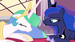 Size: 1920x1080 | Tagged: safe, screencap, princess celestia, princess luna, alicorn, pony, a royal problem