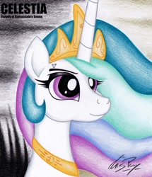 Size: 1024x1188 | Tagged: safe, artist:thechrispony, princess celestia, alicorn, pony, cover art, eyebrow piercing, metal, piercing, rammstein, solo, traditional art