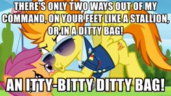 Size: 1920x1080 | Tagged: safe, derpibooru import, edit, edited screencap, screencap, scootaloo, spitfire, the washouts (episode), exploitable meme, g.i. joe, gi joe the movie, image macro, meme, sgt. slaughter