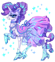 Size: 800x900 | Tagged: safe, artist:njeekyo, rarity, crystal pony, pony, unicorn, clothes, crystallized, dress, female, jewelry, mare, necklace, oekaki, pixel-crisp art, simple background, solo, unshorn fetlocks, white background