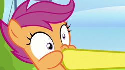 Size: 1280x720 | Tagged: safe, derpibooru import, screencap, scootaloo, spitfire, the washouts (episode), hoof in mouth, out of context