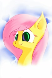 Size: 1024x1545 | Tagged: safe, artist:freeedon, fluttershy, pegasus, pony, bust, female, mare, portrait, smiling, solo, three quarter view