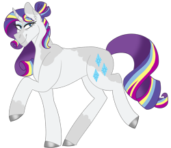 Size: 1612x1396 | Tagged: safe, artist:unicorn-mutual, rarity, pony, unicorn, alternate design, rainbow power, simple background, solo, transparent background