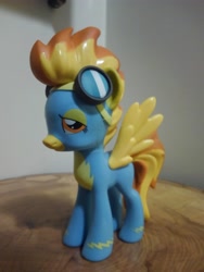 Size: 3120x4160 | Tagged: safe, derpibooru import, photographer:apex soundwave, spitfire, pegasus, pony, clothes, collectible, female, funko, goggles, irl, mare, photo, smug, solo, toy, uniform, vinyl collectible, vinyl figure, wonderbolts uniform