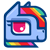 Size: 256x256 | Tagged: safe, artist:darkdoomer, derpibooru import, rainbow dash, pegasus, pony, design, icon, minimalist, modern art, simple background, solo, transparent background