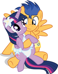 Size: 2391x3026 | Tagged: safe, artist:benybing, derpibooru import, flash sentry, twilight sparkle, twilight sparkle (alicorn), alicorn, pony, bikini, clothes, female, flashlight, flower, flower in hair, hug, male, mare, shipping, simple background, smiling, straight, swimsuit, transparent background, vector