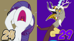 Size: 1920x1080 | Tagged: safe, artist:cantercoltz, artist:wolfie-blitz, discord, rarity, pony, unicorn, american football, minnesota vikings, new orleans saints, nfc divisional round, nfl, nfl divisional round, nfl playoffs, obligatory pony, sports, vector