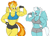 Size: 2349x1676 | Tagged: safe, artist:calm wind, artist:matchstickman, derpibooru import, edit, fleetfoot, spitfire, anthro, 1000 years in photoshop, abs, armpits, biceps, breasts, busty fleetfoot, cleavage, clothes, fitfire, fleetflex, flexing, gloves, midriff, muscles, one eye closed, sports bra, titfire, wonderbolts, workout outfit