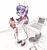 Size: 773x819 | Tagged: safe, artist:unousaya, derpibooru import, twilight sparkle, pony, semi-anthro, alternate hairstyle, bipedal, chair, clipboard, clothes, computer, desk, glasses, lab coat, solo, traditional art, twilight's professional glasses, twintails