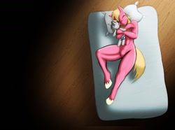 Size: 1280x952 | Tagged: safe, artist:lil miss jay, big macintosh, smarty pants, anthro, unguligrade anthro, barbie doll anatomy, bed, belly button