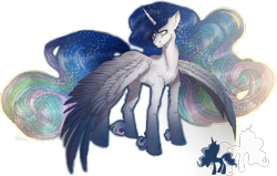 Size: 2827x1801 | Tagged: safe, artist:littlesugarcute, princess celestia, princess luna, alicorn, pony, cutie mark eyes, female, fluffy, fusion, large wings, mare, royal sisters, simple background, solo, spread wings, transparent background, wingding eyes, wings