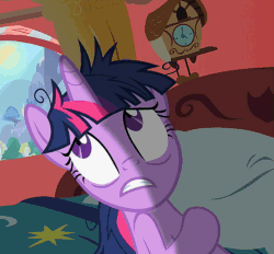 Size: 775x720 | Tagged: safe, derpibooru import, edit, edited screencap, screencap, twilight sparkle, lesson zero, animated, clock is ticking, cropped, faic, floppy ears, image macro, insanity, meme, solo, this will not end well, twilight snapple, twilighting, we're all doomed