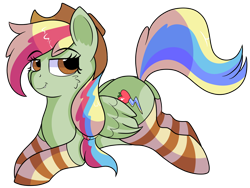 Size: 1280x961 | Tagged: safe, artist:rainbowtashie, derpibooru import, applejack, rainbow dash, oc, oc only, oc:zap-apple jam, earth pony, pegasus, pony, adorable face, clothes, commissioner:bigonionbean, cowboy hat, cute, cutie mark, fusion, fusion:zap-apple jam, hat, socks, striped socks, sultry pose, writer:bigonionbean