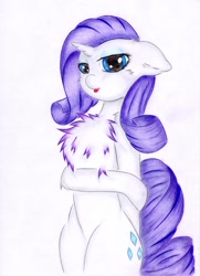 Size: 1024x1412 | Tagged: safe, artist:rurihal, rarity, pony, unicorn, chest fluff, female, horn, mare, purple mane, solo, white coat