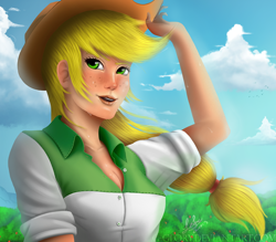 Size: 1200x1049 | Tagged: safe, artist:g-glory, applejack, human, humanized, solo