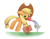 Size: 1054x832 | Tagged: safe, artist:howxu, applejack, earth pony, pony, applejack's hat, cowboy hat, female, hat, mare, plant, solo, watering can