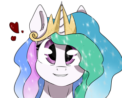 Size: 1024x819 | Tagged: safe, artist:masyaataman, princess celestia, alicorn, pony, beautiful, bust, cute, cutelestia, female, heart, looking at you, mare, portrait, simple background, smiling, solo, transparent background