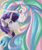 Size: 2500x3000 | Tagged: safe, artist:maxiima, princess celestia, rarity, alicorn, pony, unicorn, blushing, clothes, dress, eye contact, female, horns are touching, lesbian, looking at each other, mare, noseboop, nuzzling, rarilestia, shipping, smiling