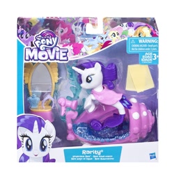 Size: 1500x1500 | Tagged: safe, rarity, seapony (g4), my little pony: the movie, box, irl, official, photo, seaponified, seapony rarity, simple background, species swap, toy, white background