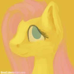 Size: 1000x1000 | Tagged: safe, artist:gree3, fluttershy, pegasus, pony, bust, portrait, solo