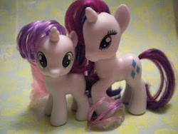 Size: 320x240 | Tagged: artist needed, safe, rarity, sweetie belle, irl, photo, toy