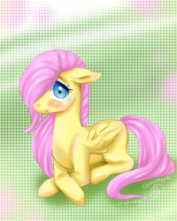 Size: 1200x1500 | Tagged: safe, artist:nekomash, fluttershy, pegasus, pony, blushing, cute, filly, filly fluttershy, shyabetes, solo