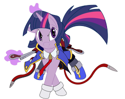 Size: 1950x1541 | Tagged: safe, artist:djnightmar3, derpibooru import, twilight sparkle, blazblue, gun, magic, noel vermillion, simple background, solo, transparent background, vector