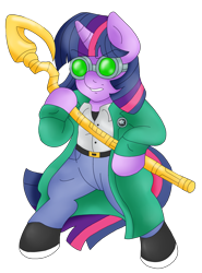 Size: 1357x1838 | Tagged: safe, artist:blackbewhite2k7, derpibooru import, twilight sparkle, pony, bipedal, commission, crossover, goggles, simple background, solo, spear, starman, transparent background, vector